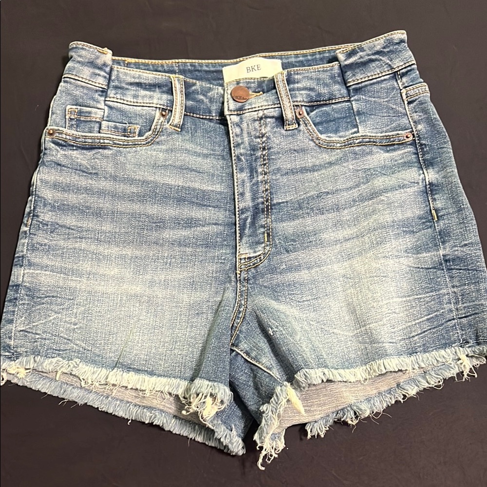 BKE Billie Women's Light Blue Frayed Jean Shorts NWOT